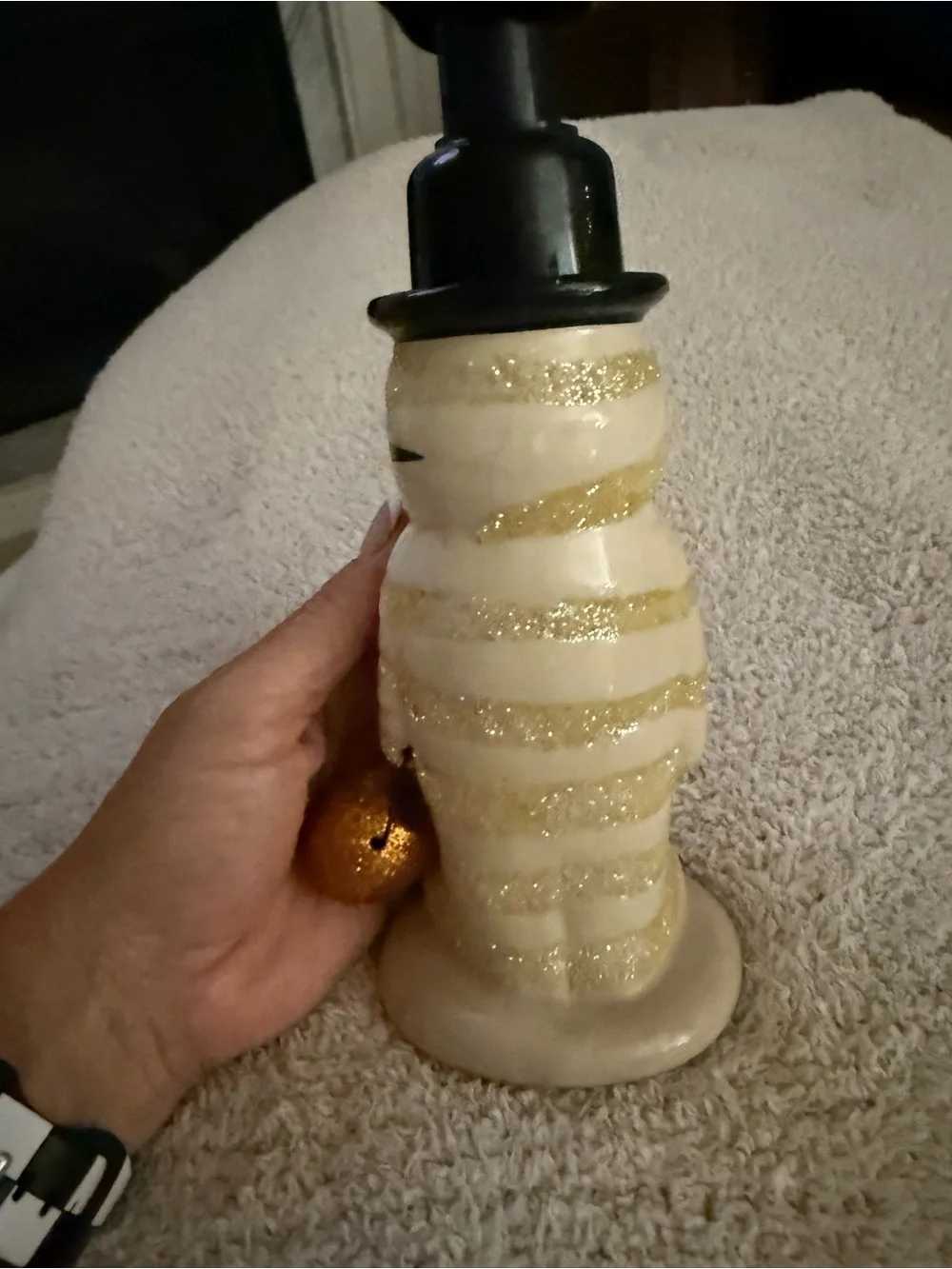 Bath and Body Works Glitter Stripe Mummy Soap Dispenser - Black Top Hat